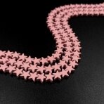 7mm rožinės sp. žvaigždės formos hematitas, 40cm juosta