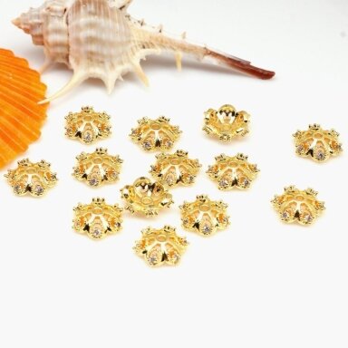 10mm 18k aukso sp. nerūdijančio plieno kepurėlės, 2vnt.
