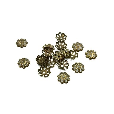 7mm žalvario sp. ažūrinės kepurėlės, 160vnt.