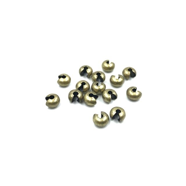 6mm žalvario sp. užbaigimo detalės spaustukų paslėpėjai "kriauklytės", 15vnt.
