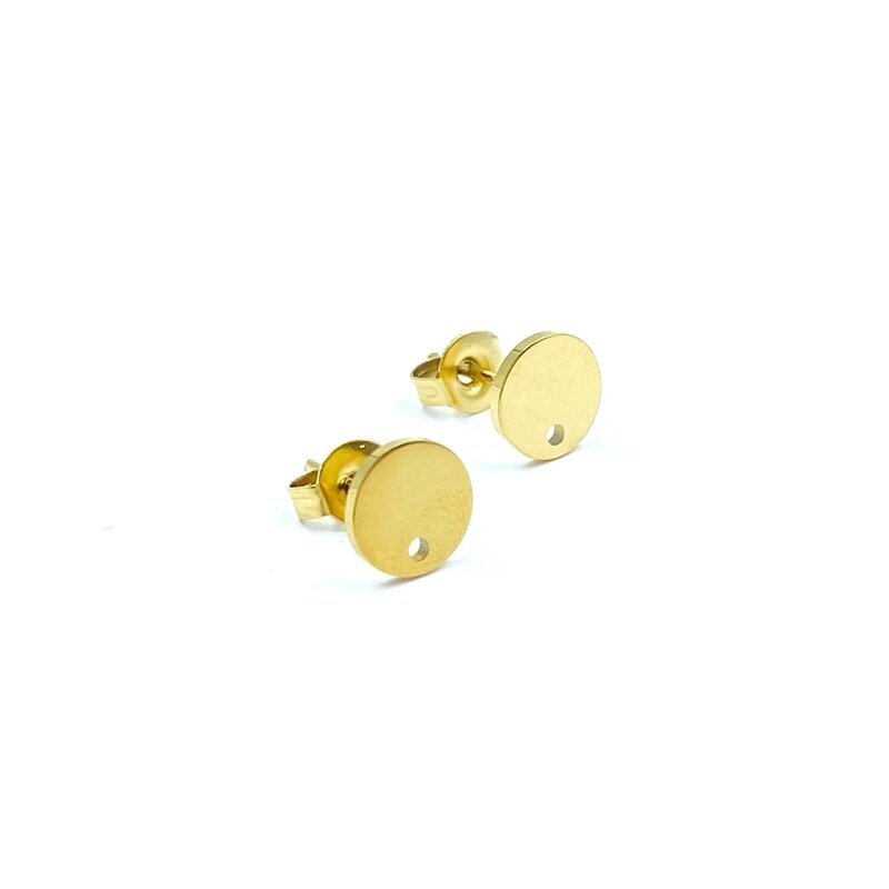 8mm 14k aukso sp. nerūdijančio plieno auskarų įvėrimai, 2vnt.