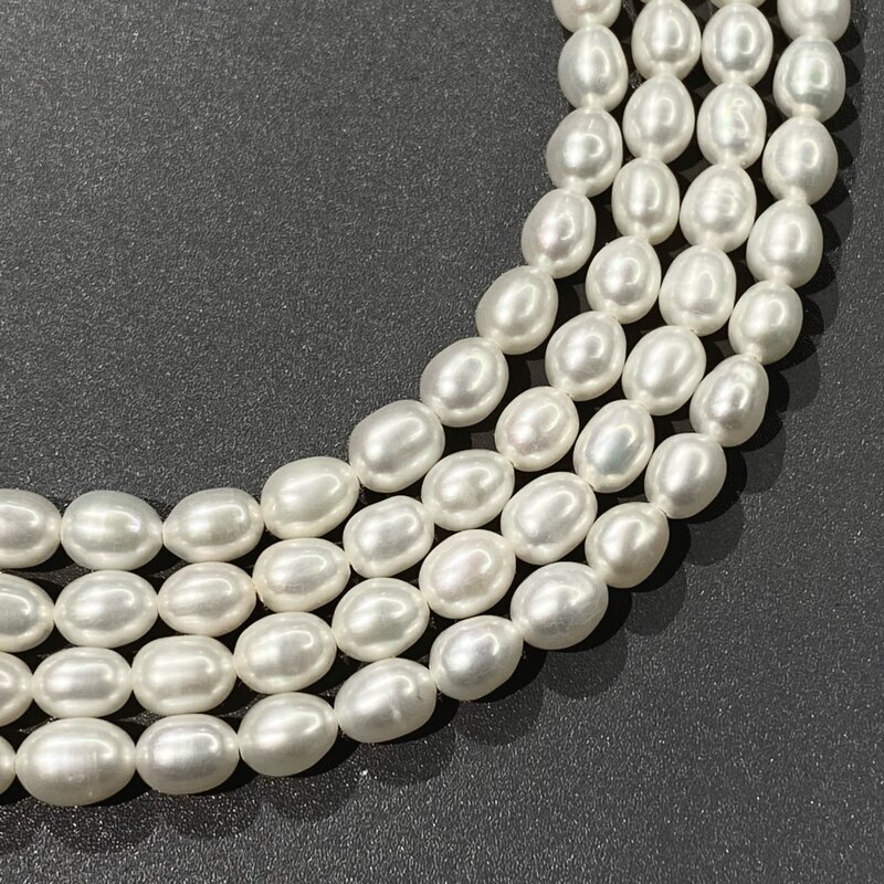 7mm natūralūs gėlavandeniai perlai, 37cm juosta 7mm natūralūs gėlavandeniai perlai, 37cm juosta