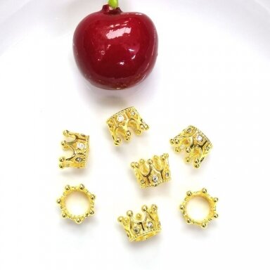 7x10mm 18k aukso sp. nerūdijančio plieno intarpas karūna, 1vnt. 7x10mm 18k aukso sp. nerūdijančio plieno intarpas karūna, 1vnt.