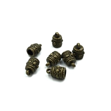 7x11mm žalvario sp. kepurėlės, 14vnt.