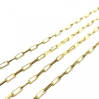 7x2,5mm aukso sp. nerūdijančio plieno lituotos grandinėlės, 1m 7x2,5mm aukso sp. nerūdijančio plieno lituotos grandinėlės, 1m