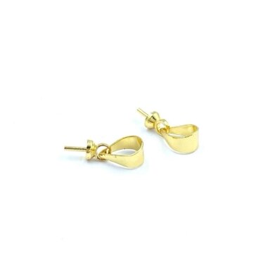 7x3mm 14k aukso sp. nerūdijančio plieno įklijuojamas pakabukų laikiklis, 2vnt.