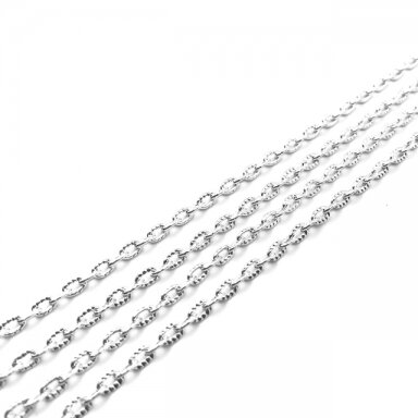 4x3mm sidabro sp. grandinėlė, 1m