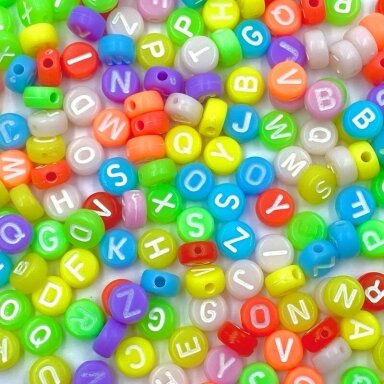 7x4mm plastikinių raidžių mix, 200vnt. 7x4mm plastikinių raidžių mix, 200vnt.