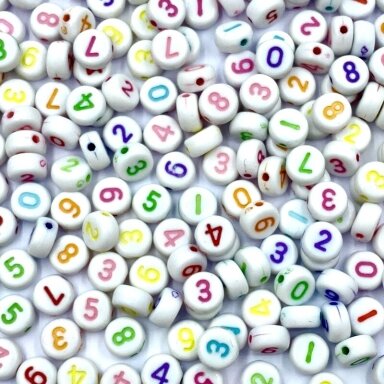 7x4mm plastikinių skaičių mix, 200vnt. 7x4mm plastikinių skaičių mix, 200vnt.