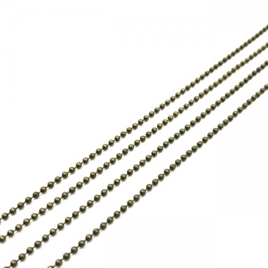 1,5x1,5mm žalvario sp. grandinėlė, 1m