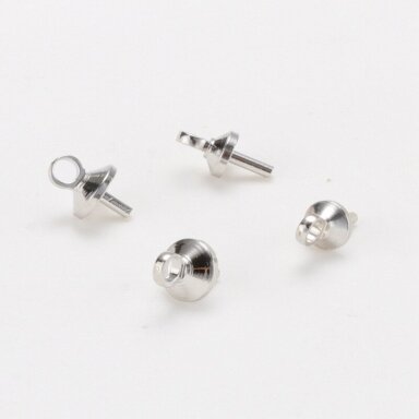 7x5mm platinos sp. nerūdijančio plieno įklijuojamas pakabukų laikiklis, 6vnt.