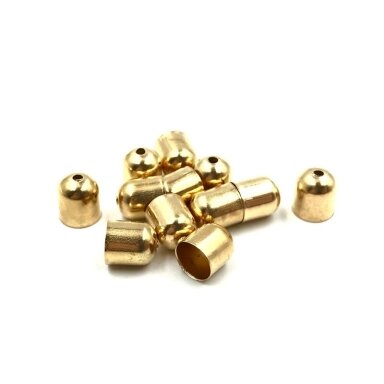 7x8mm rausvo aukso sp. kepurėlės, 15vnt.