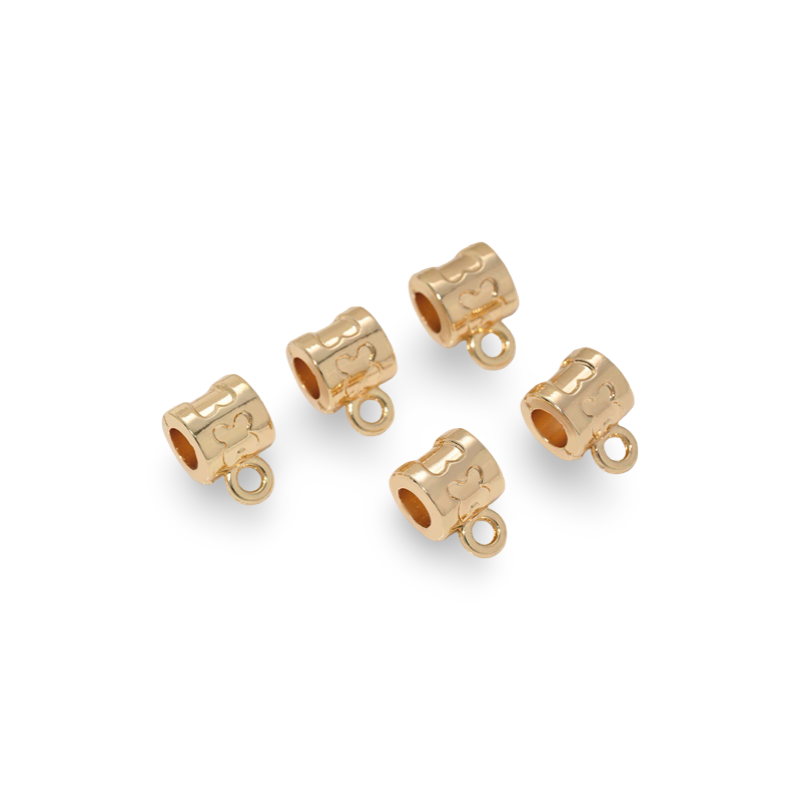 7x10mm 14k aukso sp. nerūdijančio plieno pakabuko laikiklis, 1vnt.