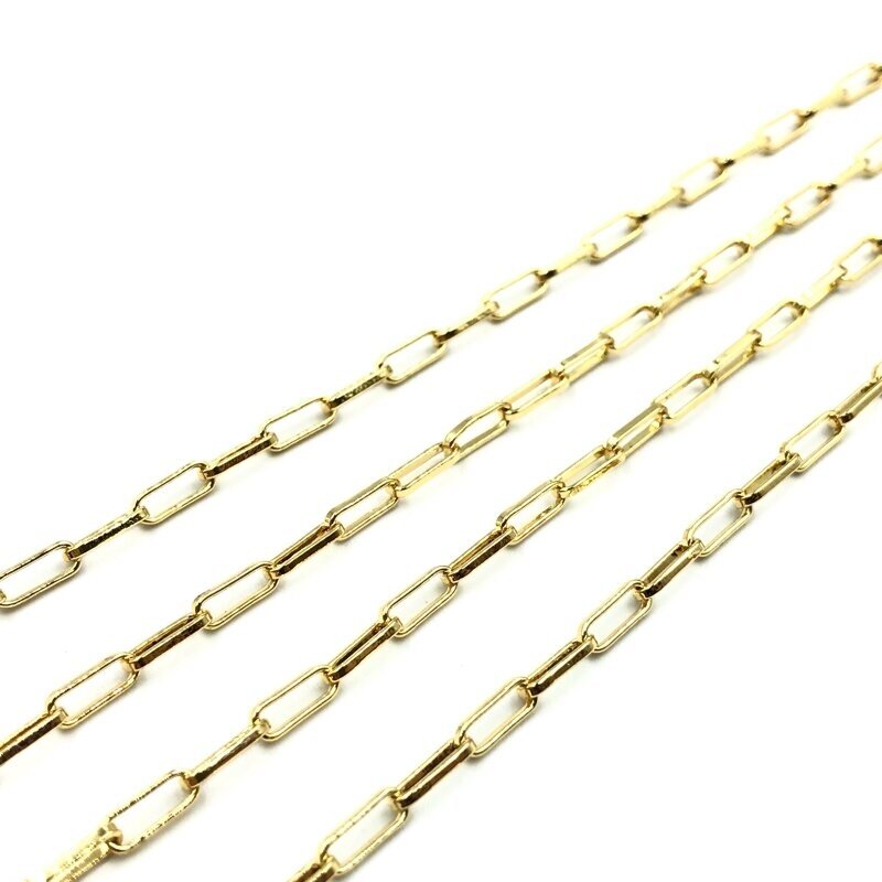 7x2,5mm aukso sp. nerūdijančio plieno lituotos grandinėlės, 1m
