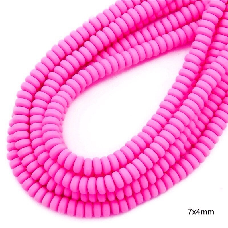 7x3mm ciklameno sp. disko formos polimerionio molio karoliukai, 40cm juosta 7x3mm ciklameno sp. disko formos polimerionio molio karoliukai, 40cm juosta