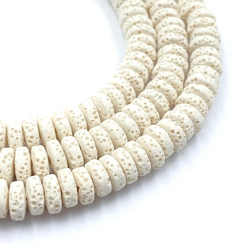 6x3mm kreminės sp. disko formos lava, 20cm juosta 6x3mm kreminės sp. disko formos lava, 20cm juosta