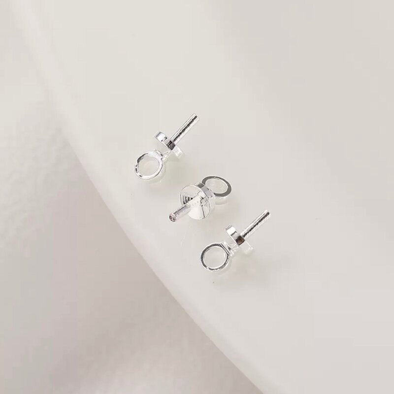 7x3mm sidabro sp. nerūdijančio plieno įklijuojamas pakabukų laikiklis, 6vnt.