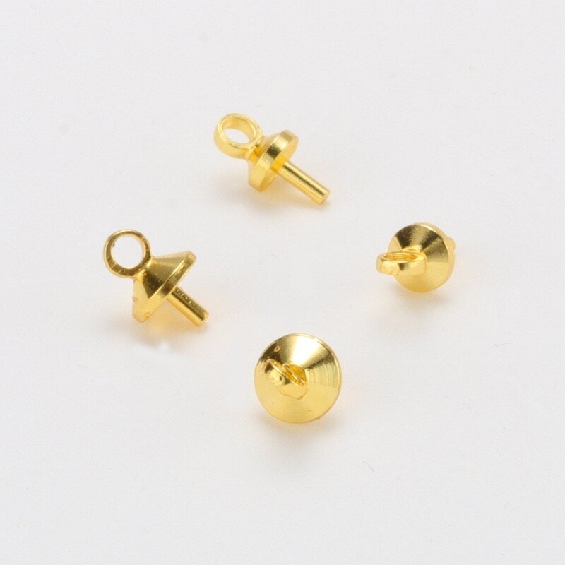 7x5mm 14k aukso sp. nerūdijančio plieno įklijuojamas pakabukų laikiklis, 6vnt.