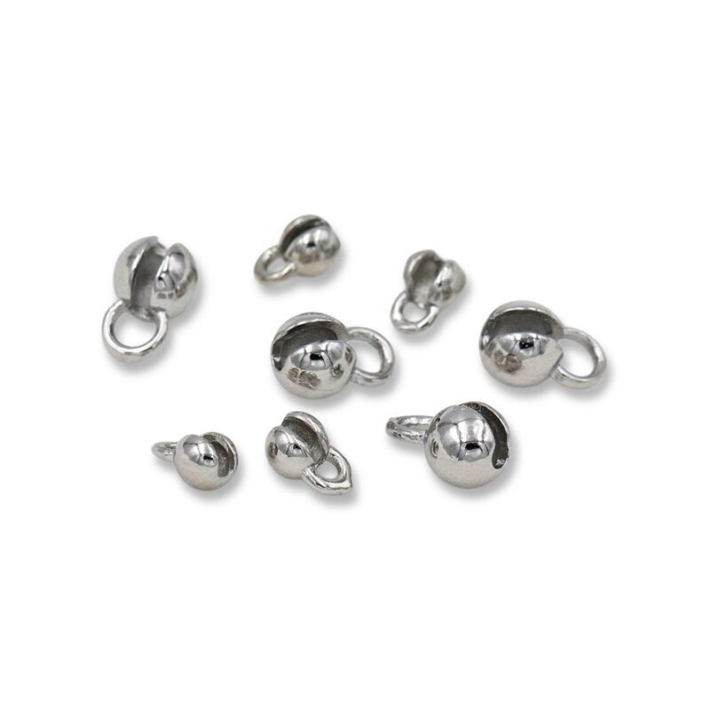 7x5mm nikelio sp. nerūdijančio plieno paslėpėjas su kilpute, 2vnt.