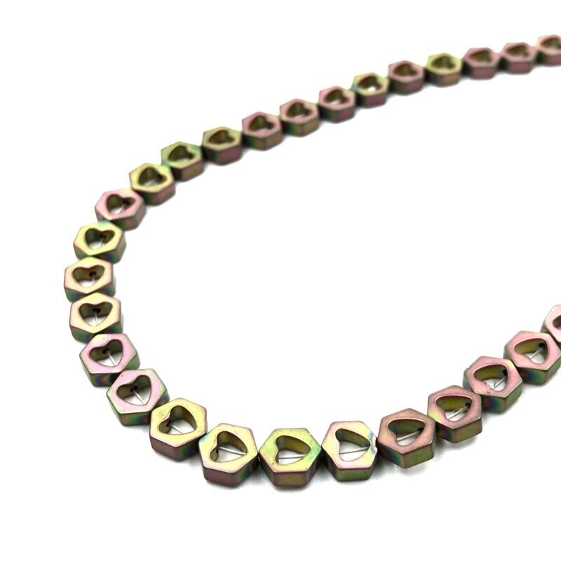 7x6mm matinės chameleono sp. širdies formos hematitas, 40cm 7x6mm matinės chameleono sp. širdies formos hematitas, 40cm