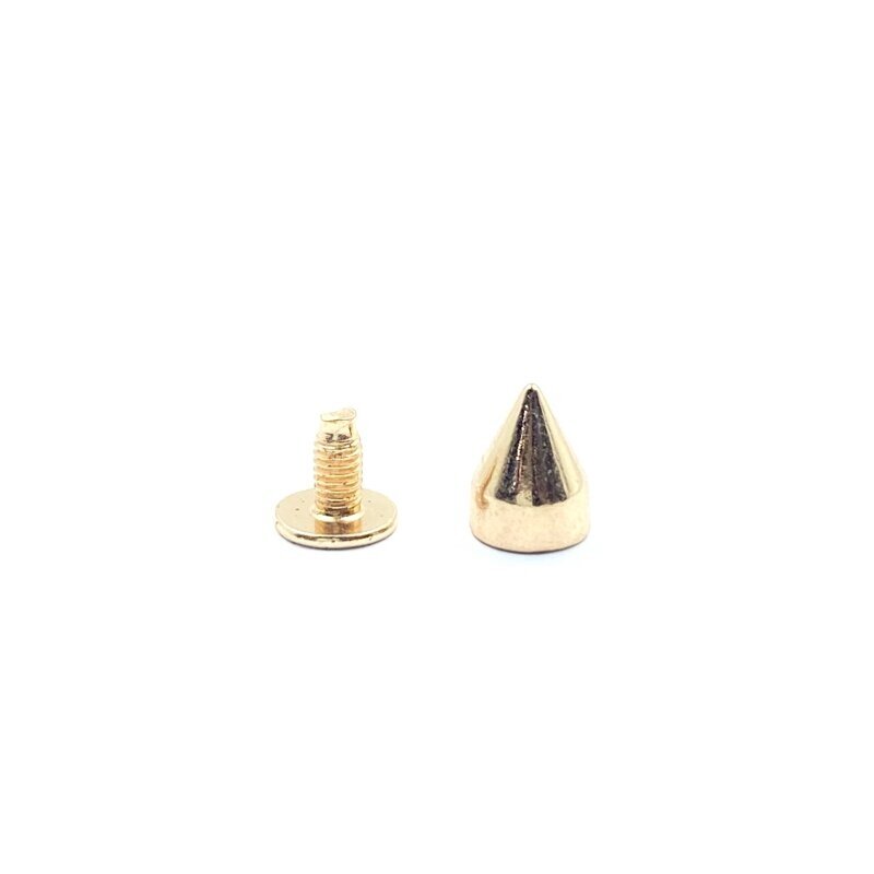7x9mm rausvo aukso sp. įsukamos metalinės kniedės, 8vnt.