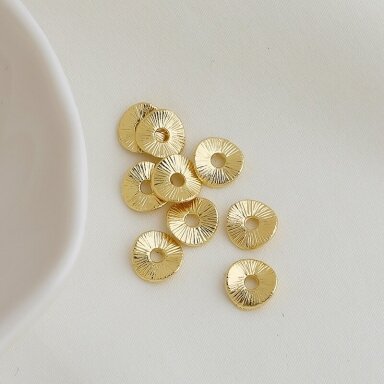 8mm 14k aukso sp. nerūdijančio plieno intarpai, 4vnt.
