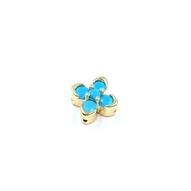 8mm 14k aukso sp. nerūdijančio plieno intarpas gėlytė, 1vnt.