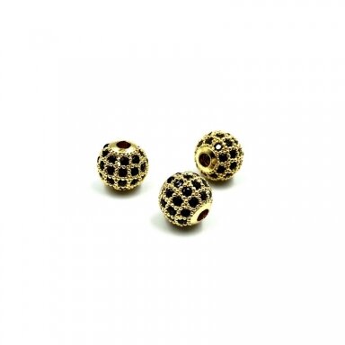 8mm aukso sp. nerūdijančio plieno intarpas su cirkoniais, 1vnt. 8mm aukso sp. nerūdijančio plieno intarpas su cirkoniais, 1vnt.