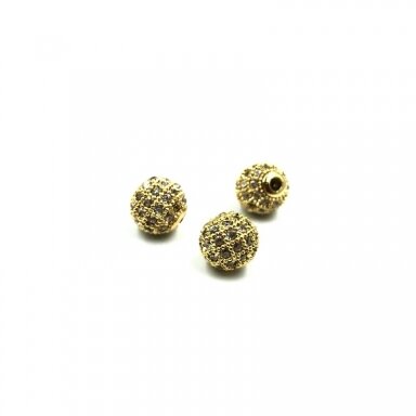 8mm aukso sp. nerūdijančio plieno intarpas su cirkoniais, 1vnt. 8mm aukso sp. nerūdijančio plieno intarpas su cirkoniais, 1vnt.