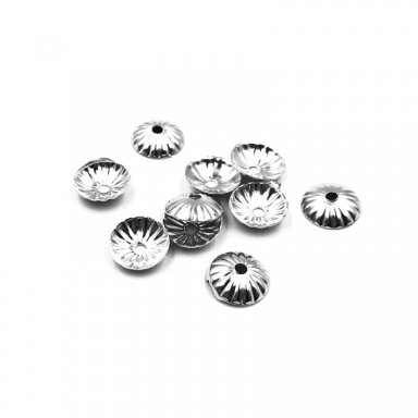 8mm nikelio sp. ažūrinės kepurėlės, 50vnt.