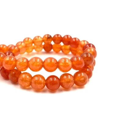 8mm oranžinės sp. žadeitas, 40cm juosta
