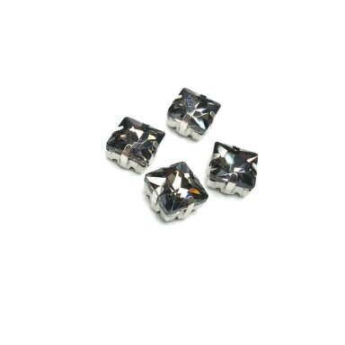 8mm pilkos sp. kristalai sidabro sp. rėmeliuose, 4vnt