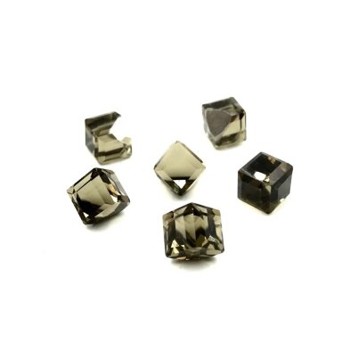 8mm dūminės sp. kubo formos klijuojami kristalai, 5vnt.