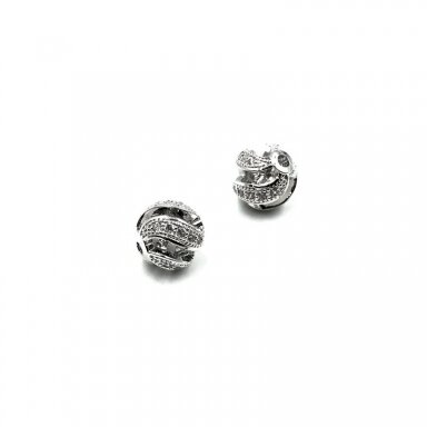 8mm sidabro sp. nerūdijančio plieno intarpas su cirkoniais, 1vnt. 8mm sidabro sp. nerūdijančio plieno intarpas su cirkoniais, 1vnt.