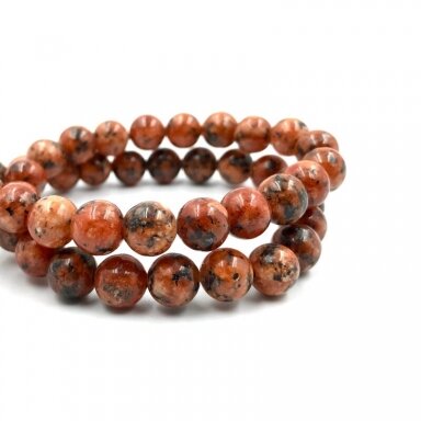 8mm oranžinės sp. žadeitas, 40cm juosta