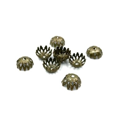 8mm žalvario sp. ažūrinės kepurėlės, 49vnt.