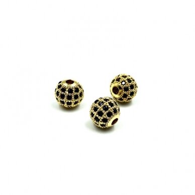 8mm aukso sp. nerūdijančio plieno intarpas su cirkoniais, 1vnt. 8mm aukso sp. nerūdijančio plieno intarpas su cirkoniais, 1vnt.