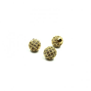 8mm aukso sp. nerūdijančio plieno intarpas su cirkoniais, 1vnt. 8mm aukso sp. nerūdijančio plieno intarpas su cirkoniais, 1vnt.