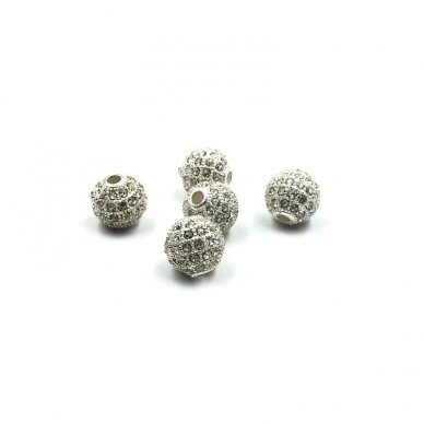 8mm sidabro sp. nerūdijančio plieno intarpas su cirkoniais, 1vnt. 8mm sidabro sp. nerūdijančio plieno intarpas su cirkoniais, 1vnt.