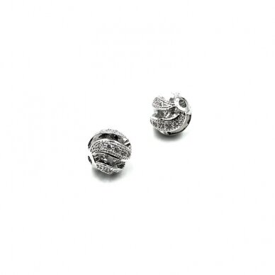 8mm sidabro sp. nerūdijančio plieno intarpas su cirkoniais, 1vnt. 8mm sidabro sp. nerūdijančio plieno intarpas su cirkoniais, 1vnt.