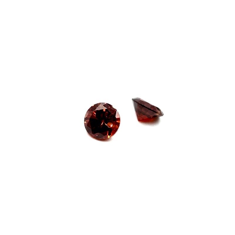 8mm rausvos sp. apvalūs cirkoniai, 2vnt.