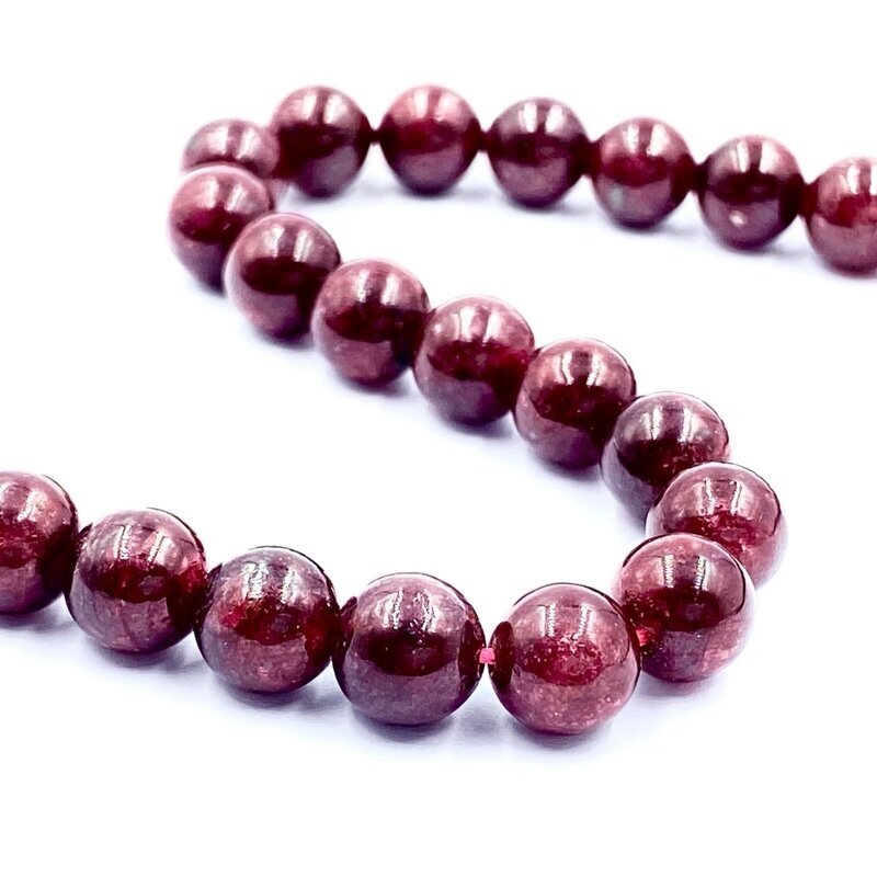 8mm rubinas, 40cm juosta 8mm rubinas, 40cm juosta