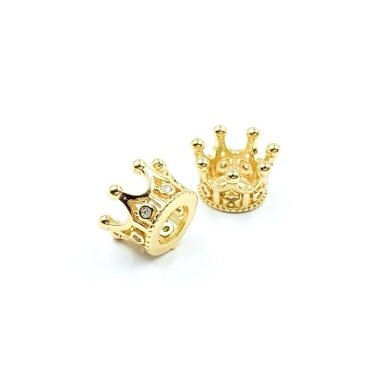 7x11mm 18k aukso sp. nerūdijančio plieno intarpas karūna, 1vnt. 7x11mm 18k aukso sp. nerūdijančio plieno intarpas karūna, 1vnt.
