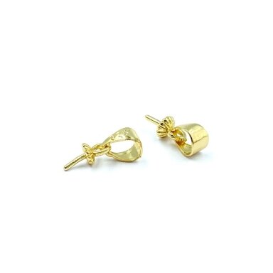 8x4mm 14k aukso sp. nerūdijančio plieno įklijuojamas pakabukų laikiklis, 2vnt.