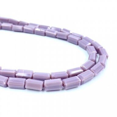 8x4mm matiniai violetinės sp. stačiakampio formos karoliukai, 60cm juosta