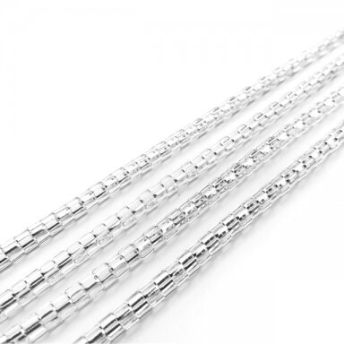 4x4mm sidabro sp. grandinėlė, 1m
