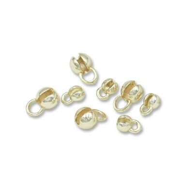 8x5mm 14k aukso sp. nerūdijančio plieno paslėpėjas su kilpute, 2vnt.