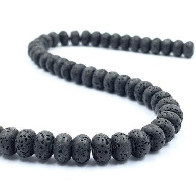 8x5mm juodos sp. lava, disko formos, 40cm juosta