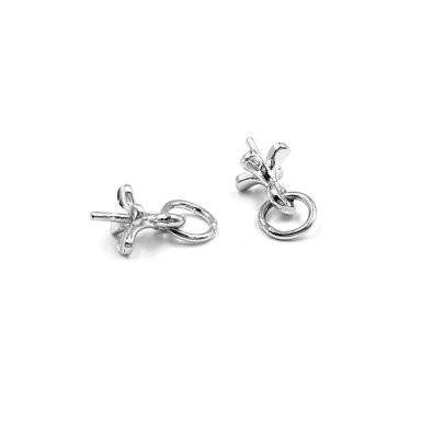 8x5mm platinos sp. nerūdijančio plieno įklijuojamas pakabukų laikiklis, 2vnt.