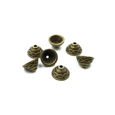 8x5mm žalvario sp. kepurėlės, 35vnt.
